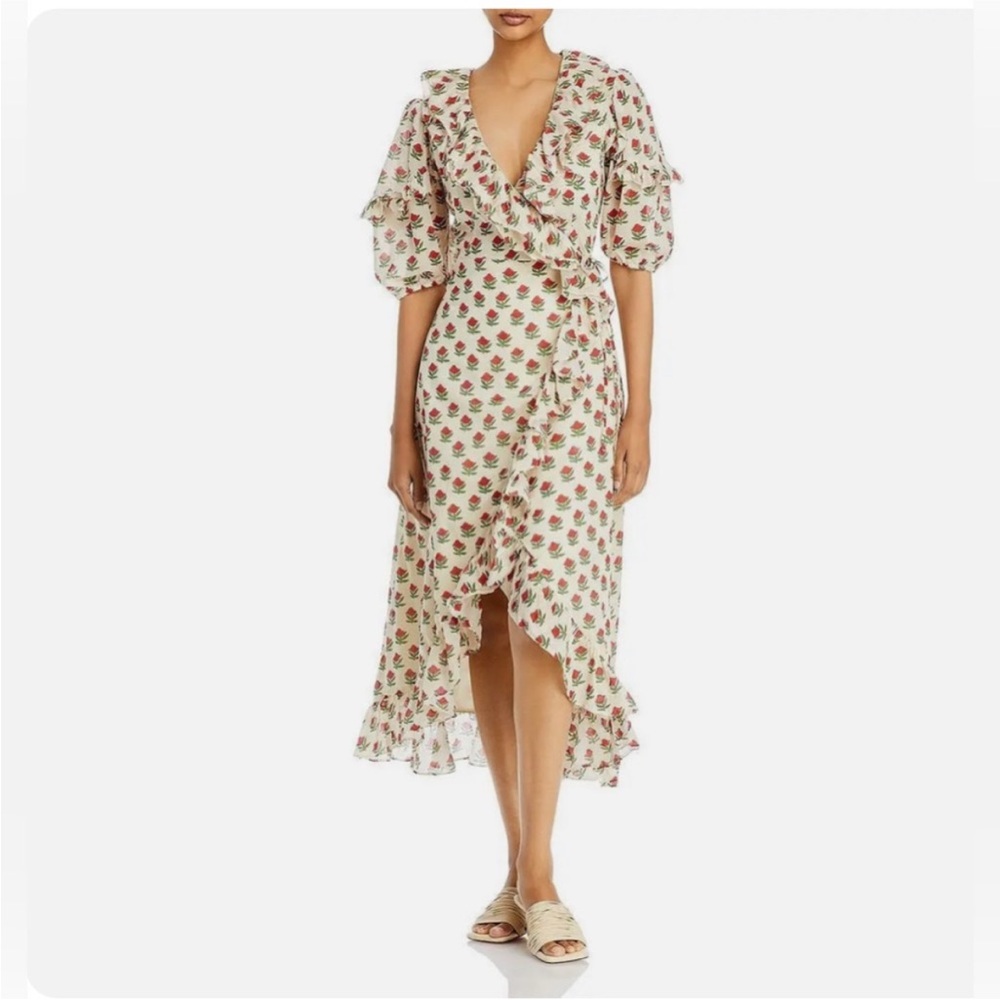 Rhode | Lydia Ruffle Begonia Floral Maxi Dress NWT